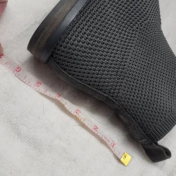 🧸EILEEN FISHER🧸JUDE RECYCLED COLOR GRAY STRECHEY KNIT BOOTIE 🧸LADIES 6🧸NWOB