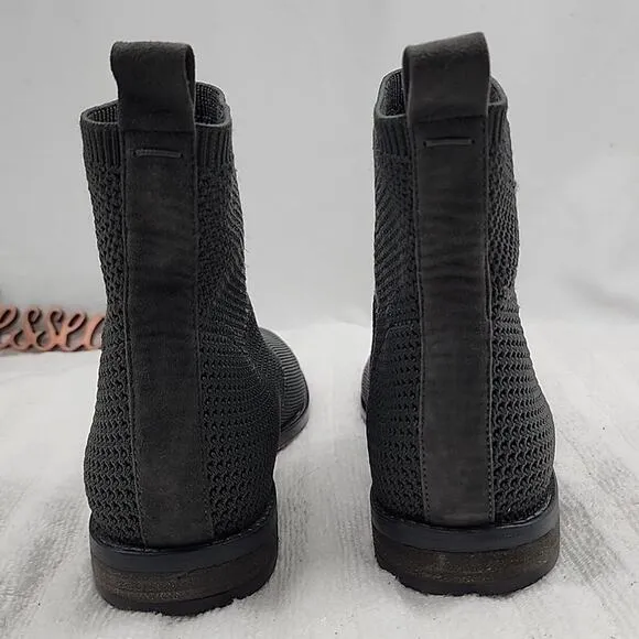 🧸EILEEN FISHER🧸JUDE RECYCLED COLOR GRAY STRECHEY KNIT BOOTIE 🧸LADIES 6🧸NWOB