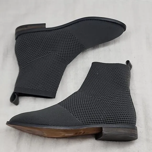 🧸EILEEN FISHER🧸JUDE RECYCLED COLOR GRAY STRECHEY KNIT BOOTIE 🧸LADIES 6🧸NWOB