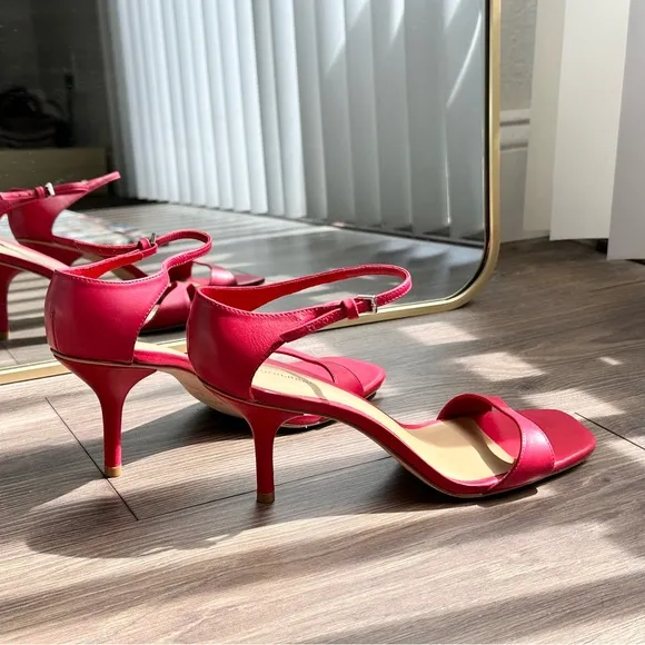 Elegant Berry Red Heeled Sandals
