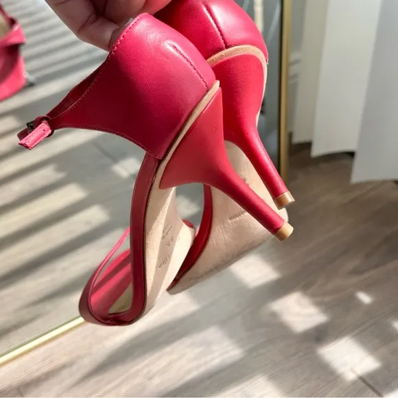 Elegant Berry Red Heeled Sandals