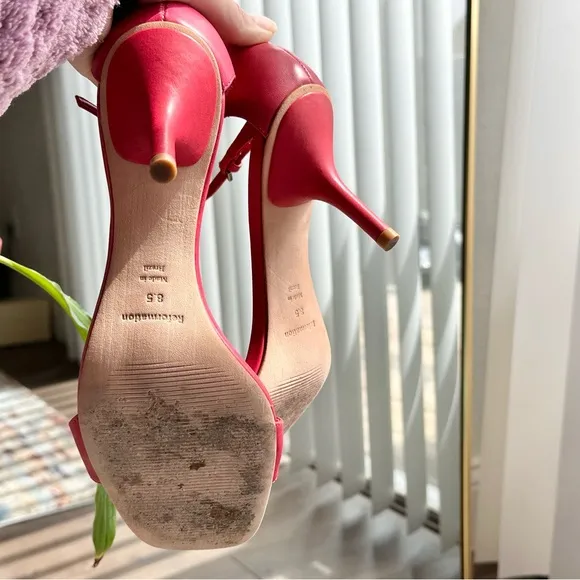 Elegant Berry Red Heeled Sandals