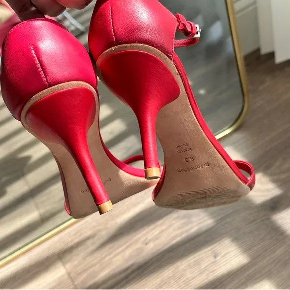 Elegant Berry Red Heeled Sandals