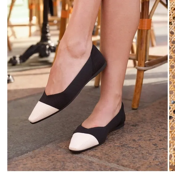 Elegant Black and Cream Women's Flats