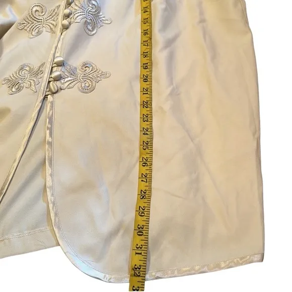 Elegant Cream &amp; Silver Trim Fleur-de-Lis Jacket Sz 24WP Pride &amp; Joy Wedding NWT