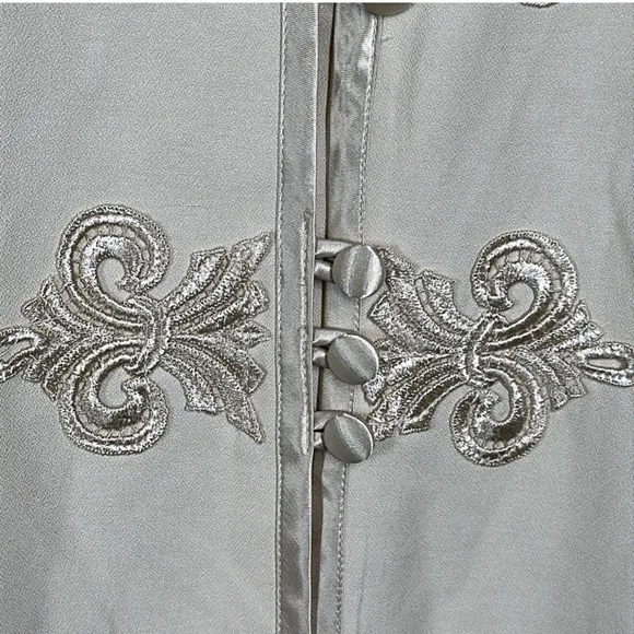 Elegant Cream &amp; Silver Trim Fleur-de-Lis Jacket Sz 24WP Pride &amp; Joy Wedding NWT