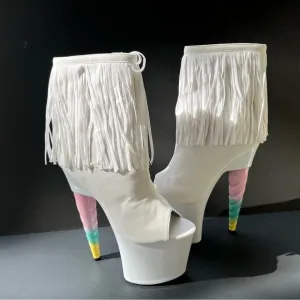 Ellie 7&quot; Unicorn Heel Platform Shoes Stripper  Pole Dance Stilettos  777 Prince