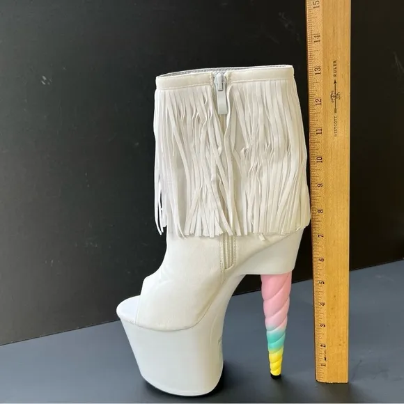 Ellie 7&quot; Unicorn Heel Platform Shoes Stripper  Pole Dance Stilettos  777 Prince