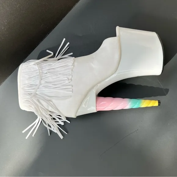 Ellie 7&quot; Unicorn Heel Platform Shoes Stripper  Pole Dance Stilettos  777 Prince
