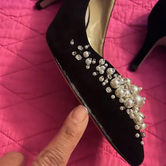 Enzo Angiolini Black Embellished Women's Shoes