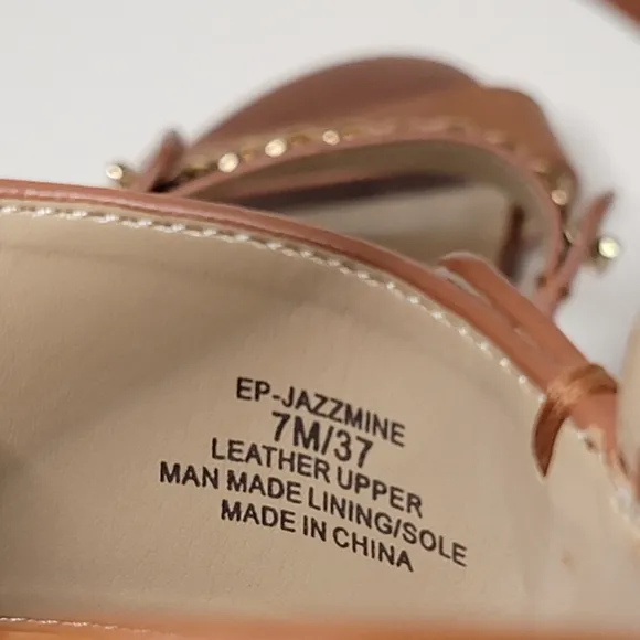 ENZO ANGIOLINI Jazzmine Open toe Slingback Leather Sandals Size 7