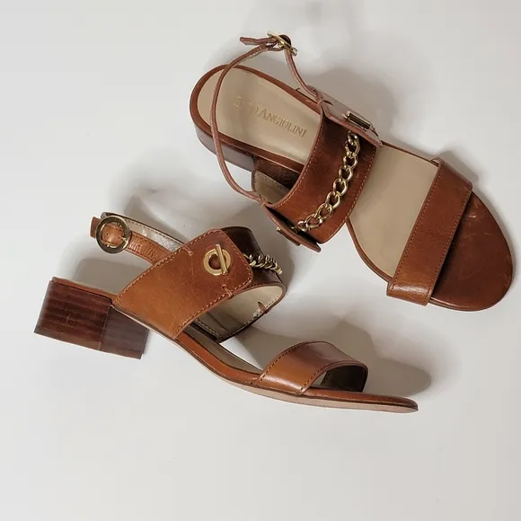 ENZO ANGIOLINI Jazzmine Open toe Slingback Leather Sandals Size 7