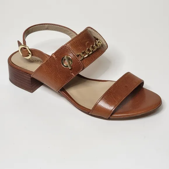 ENZO ANGIOLINI Jazzmine Open toe Slingback Leather Sandals Size 7