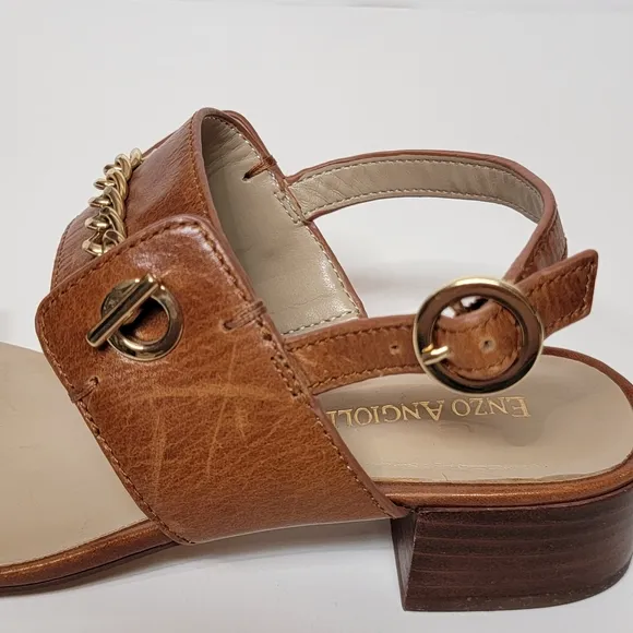 ENZO ANGIOLINI Jazzmine Open toe Slingback Leather Sandals Size 7