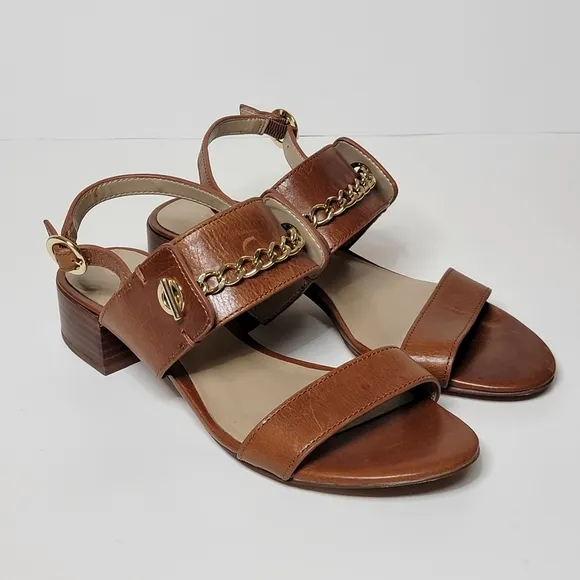 ENZO ANGIOLINI Jazzmine Open toe Slingback Leather Sandals Size 7
