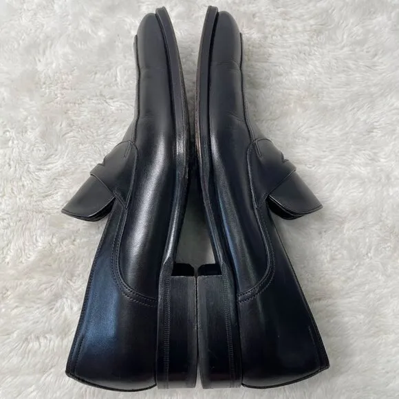 Ermenegildo Zegna Men's Black Leather Penny Loafer Slip On Dress Shoes Size 8.5