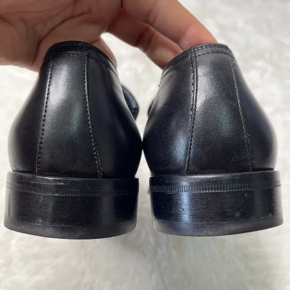 Ermenegildo Zegna Men's Black Leather Penny Loafer Slip On Dress Shoes Size 8.5