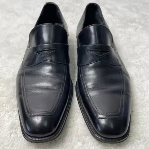Ermenegildo Zegna Men's Black Leather Penny Loafer Slip On Dress Shoes Size 8.5