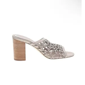 Etienne Aigner Lanai Women's Gray Woven Leather Mules Size 10