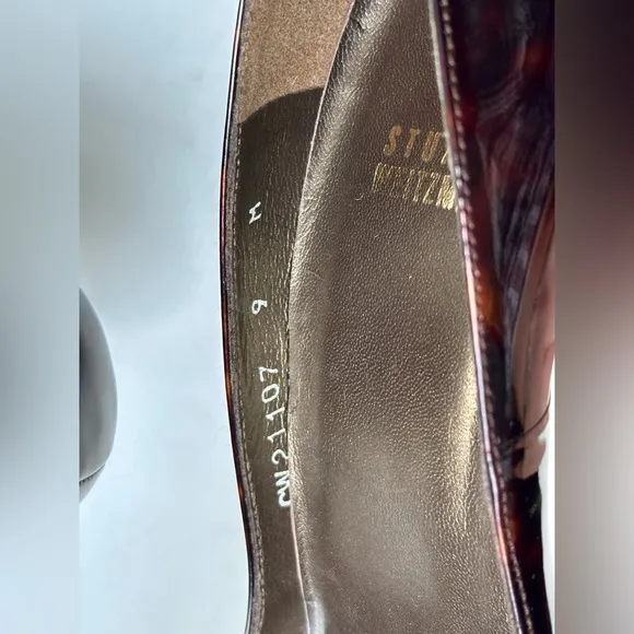 EUC Stuart Weitzman STUART POWER 100 Gloss Tortoise Pumps, size 9