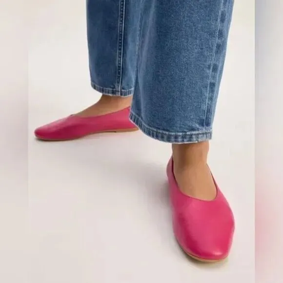 Everlane Flats Shoe Womens 7 Red Currant Pink The Day Glove Flats Ballet Preppy