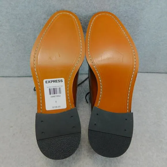 Express Men's Leather Cognac Polished Dress Shoes - Size 8 New