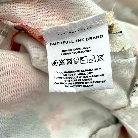 Faithfull the Brand Il Riso Midi linen Dress Teatro Floral NWT