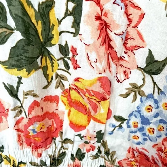 Faithfull the Brand Il Riso Midi linen Dress Teatro Floral NWT