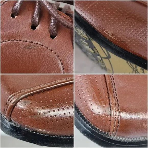 Fancy Kids Boys European Collection Brown Vegan Leather Dress Shoes Size 13 Y