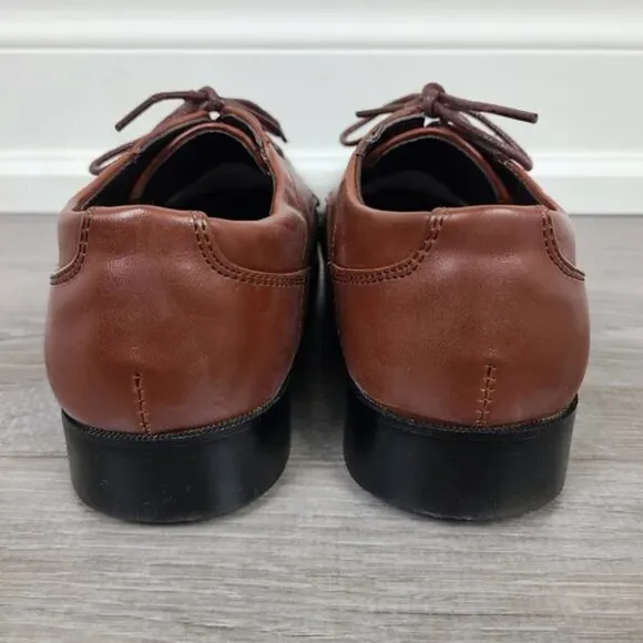Fancy Kids Boys European Collection Brown Vegan Leather Dress Shoes Size 13 Y