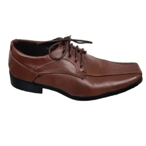 Fancy Kids Boys European Collection Brown Vegan Leather Dress Shoes Size 13 Y