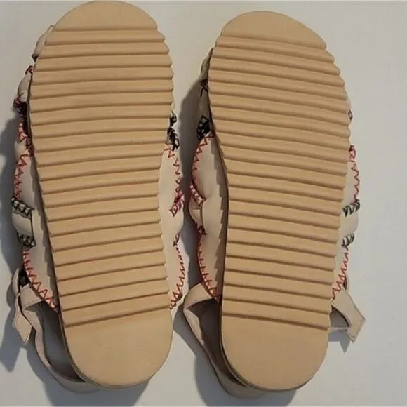 Farm Rio Stitch ZigZag Sandal In Nude