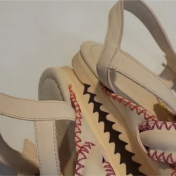 Farm Rio Stitch ZigZag Sandal In Nude