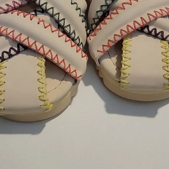 Farm Rio Stitch ZigZag Sandal In Nude