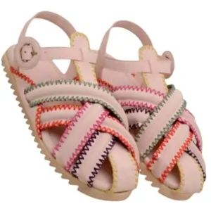 Farm Rio Stitch ZigZag Sandal In Nude