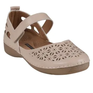 Faryn Natural Close Toe Velcro Vegan Leather Flats size US 10