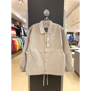 Fear of God FOG Essentials 1977 Coaches Drawstring Jacket Smoke Beige Oak