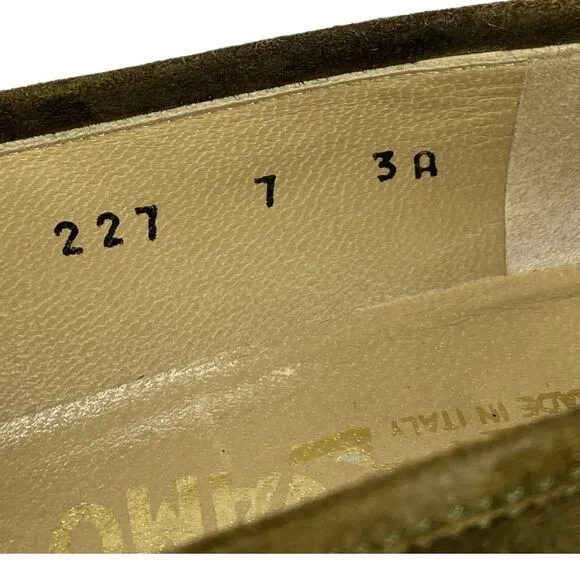 Ferragamo Salvatore Leather Brown Loafers 7 3A Vintage Suede Women’s Fabulous!