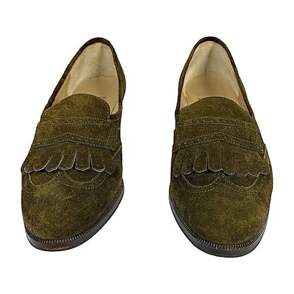 Ferragamo Salvatore Leather Brown Loafers 7 3A Vintage Suede Women’s Fabulous!