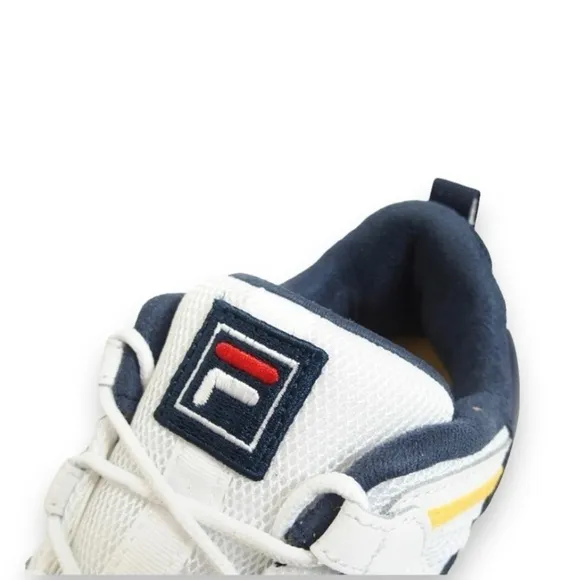 Fila Stackhouse Spaghetti Leather White Blue Yellow Sneakers Shoes 1BM00526-138