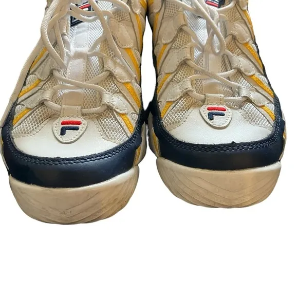 Fila Stackhouse Spaghetti Leather White Blue Yellow Sneakers Shoes 1BM00526-138