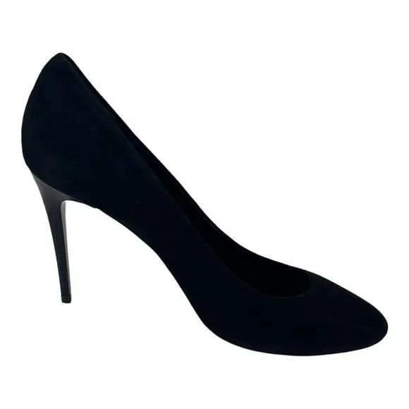 FIORANGELO Italy Pumps Heels Black Suede Leather Women's Sz 39 / 9 NIB $360