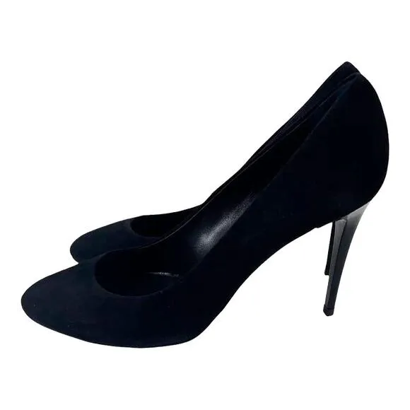 FIORANGELO Italy Pumps Heels Black Suede Leather Women's Sz 39 / 9 NIB $360