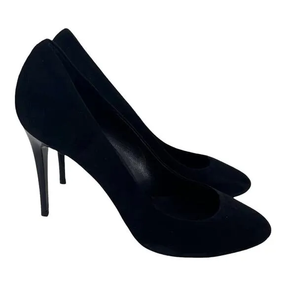 FIORANGELO Italy Pumps Heels Black Suede Leather Women's Sz 39 / 9 NIB $360