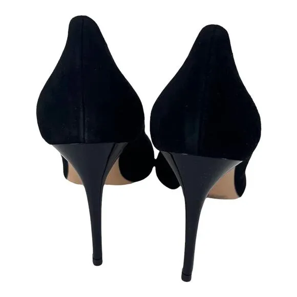 FIORANGELO Italy Pumps Heels Black Suede Leather Women's Sz 39 / 9 NIB $360