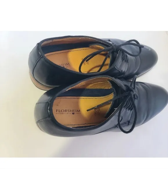 Florsheim Blaze Plain Toe Black Smooth Mens Geniune Leather Dress Shoes US 10.5