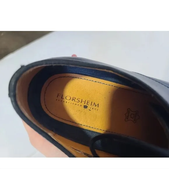 Florsheim Blaze Plain Toe Black Smooth Mens Geniune Leather Dress Shoes US 10.5