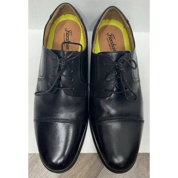Florsheim Mens Midtown Cap Toe Oxford Black Leather Dress Shoe 10 EEE W/Box EUC!
