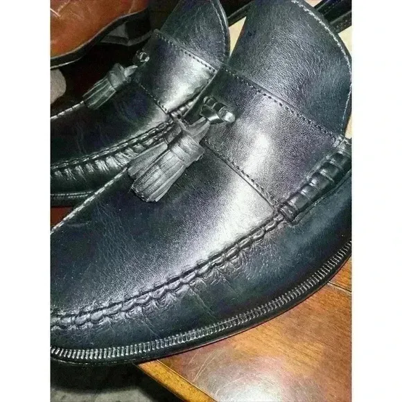Florsheim Mens Shoe 8 8D Loafer Black Tassel Nearly New