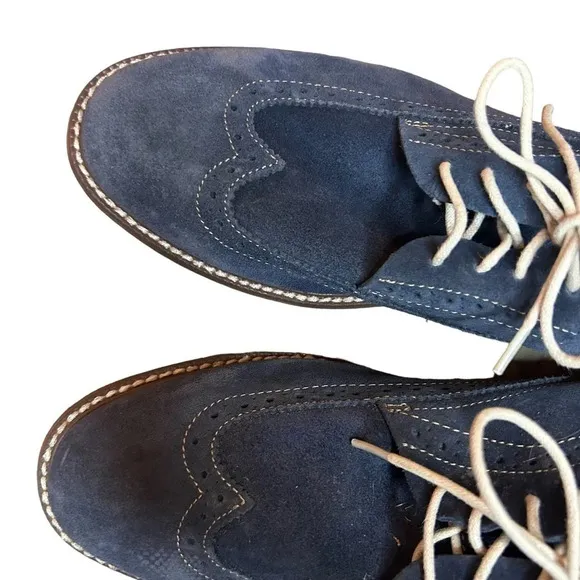 Florsheim Oxford blue suede shoes wing tip men’s size 8.5